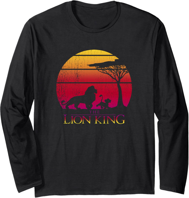 Disney Lion King Vintage Sunset Logo Langarmshirt