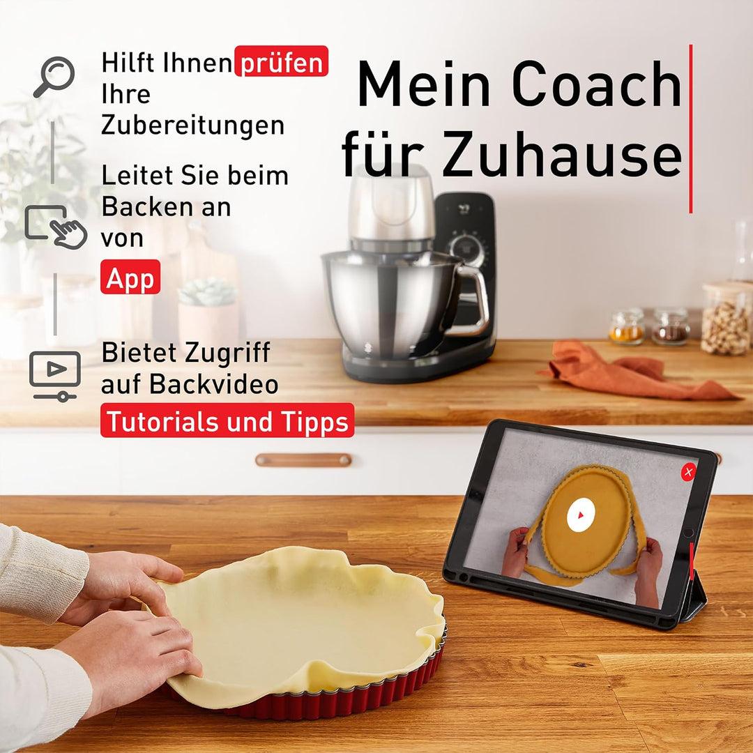 Tefal Coach Küchenmaschine, 1200 W, 8 Auto-Programme, inkl. Back-Zubehör und App, personalisiertes E