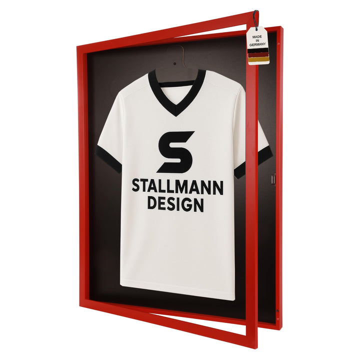 Trikotrahmen mit Drehtür – 'Rot' - Rückwand Schwarz | Grösse: 90x70cm - von vorne bestückbar - stabi