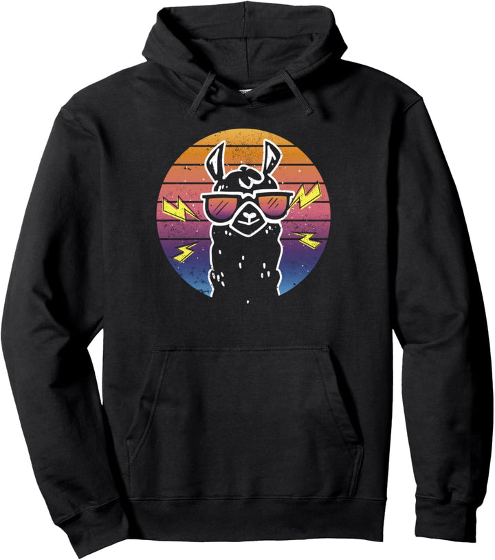 Lama cooles Alpaka mit Sonnenbrille Pullover Hoodie