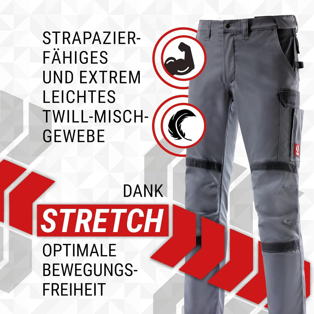 Krähe Arbeitshose Profession Pro Stretch Herren – angenehm & strapazierfähig, 8 Taschen, Stretch 98