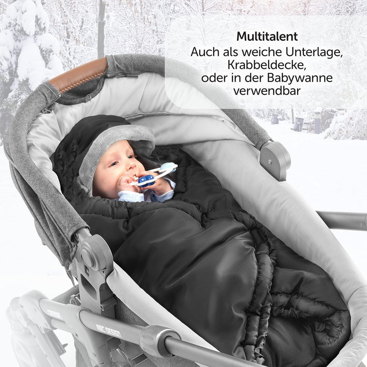 Zamboo Einschlagdecke für Babyschale und Babywanne - praktische Alternative zum Winter Fusssack, wei