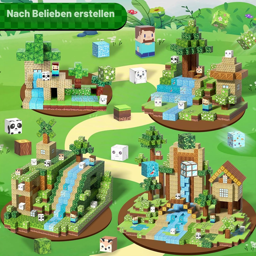 150 Stück Magnetische Bausteine, Magnetisches Spielzeug Blöcke, Magnetische Bausteine Bauspielzeug,