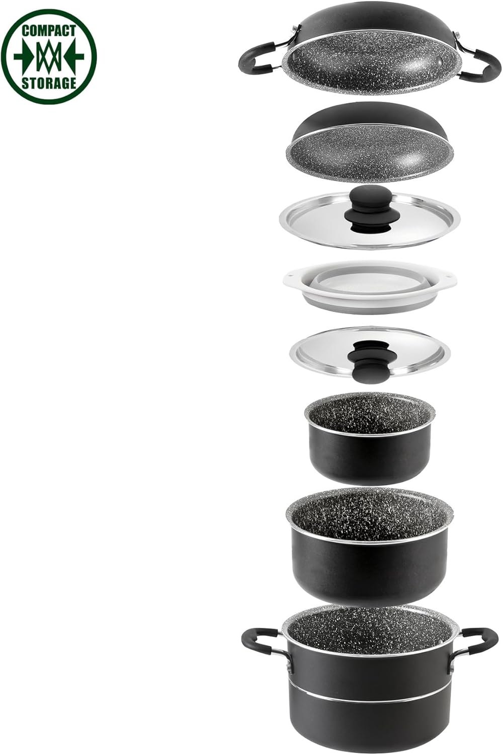 BRUNNER 0806095N Camping-Kochgeschirr aus Aluminium, Piraten-Set 9+1 ø 24 cm
