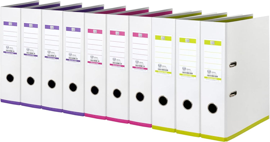 Oxford Ordner A4, myColour, 8 cm breit, zweifarbig weiss sortiert, 10 Stück