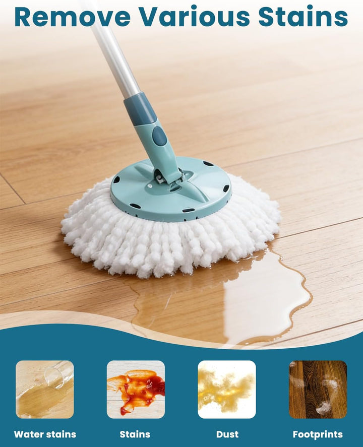 LEAZZLE 6 Stück Ersatzkopf für Clean Twist Disc Mop Micro Set,für Bodenwischer Ersatzbezug/wischmopp