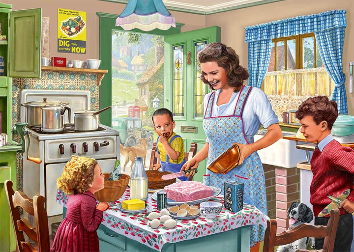 Jumbo Puzzles 11245 Baking with Mother Puzzle, Mehrfarbig
