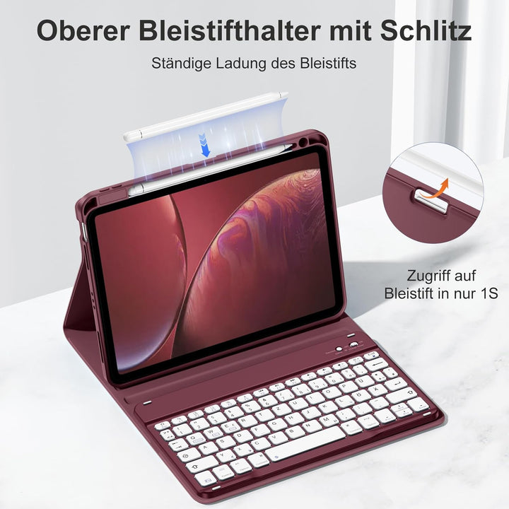 Hülle mit Tastatur für iPad Air 11 Zoll M3 2025 M2 2024/Air 5 Generation 2022 4. 2020 10,9 Zoll, Mag