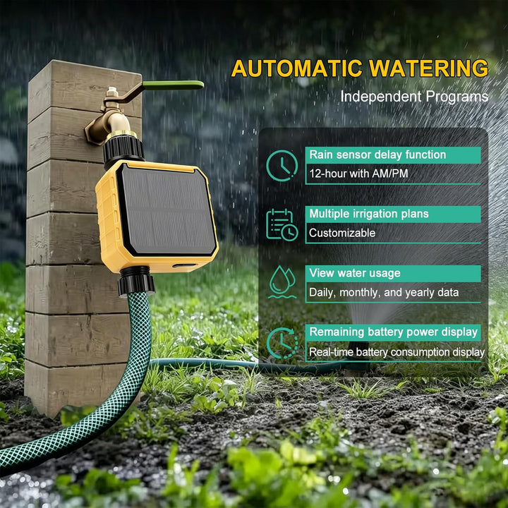 Nikou Solar Bewässerungscomputer WLAN mit 1 Ausgänge, Smart Bewässerungsuhr Automatische Bewässerung