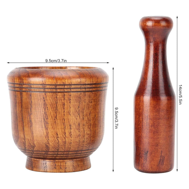 Holzmörser-Set, Kleiner Küchenmörser Und Stössel Gewürze Und Kräuter Mahlen Beständiger Mörser Aus B