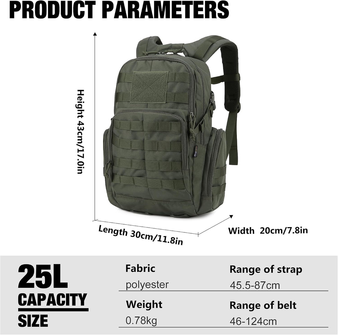 Mardingtop 25L/40L Taktischer Rucksack Herren Wanderrucksack mit MOLLE-System Militär Rucksack, Tact