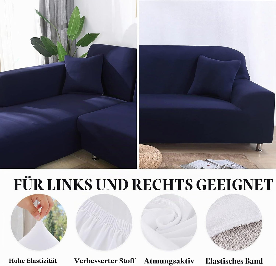 Jaotto Sofabezug Elastische Spandex Stretch Couchbezug für L-Form Sofa Überwürfe Universal Waschbar