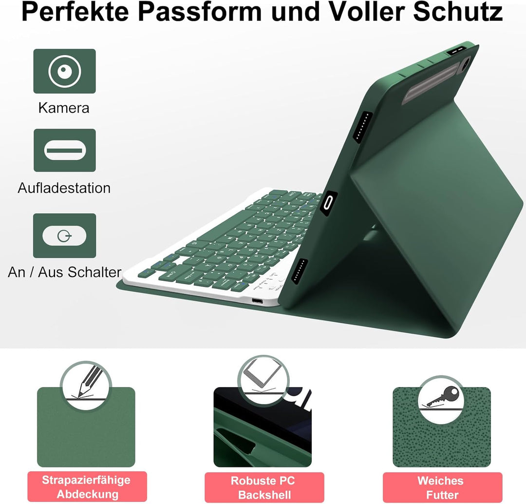 Lachesis Tastatur Hülle für Samsung Tab S9 FE 10.9 Zoll/Tab S9 11 Zoll 2024 Tablet, Schutzhülle mit