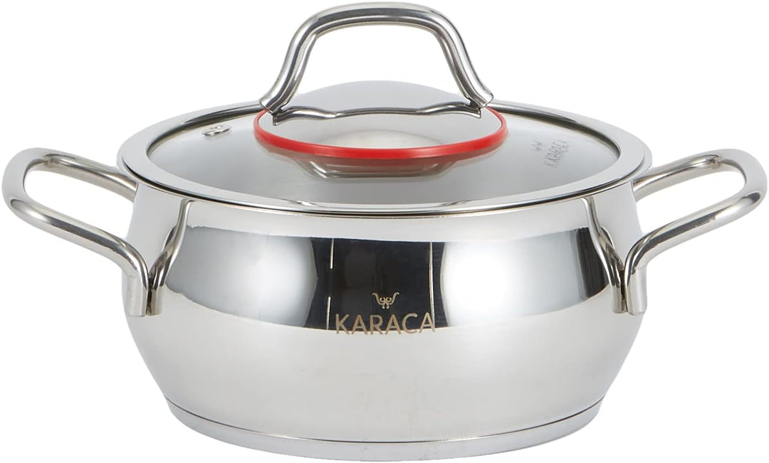 Karaca Emirgan Kochtopf- Set Edelstahl, 6- teilig, Midi Set - Rostfrei, Energiesparend, Gesundes Koc