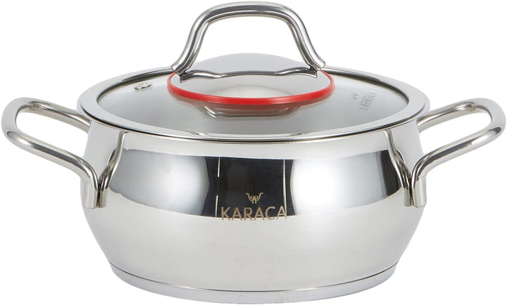 Karaca Emirgan Kochtopf- Set Edelstahl, 6- teilig, Midi Set - Rostfrei, Energiesparend, Gesundes Koc