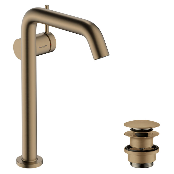 hansgrohe Tecturis S Fine - Waschtischarmatur mit Push-Open Ablauf, energiesparend (CoolStart), Wass