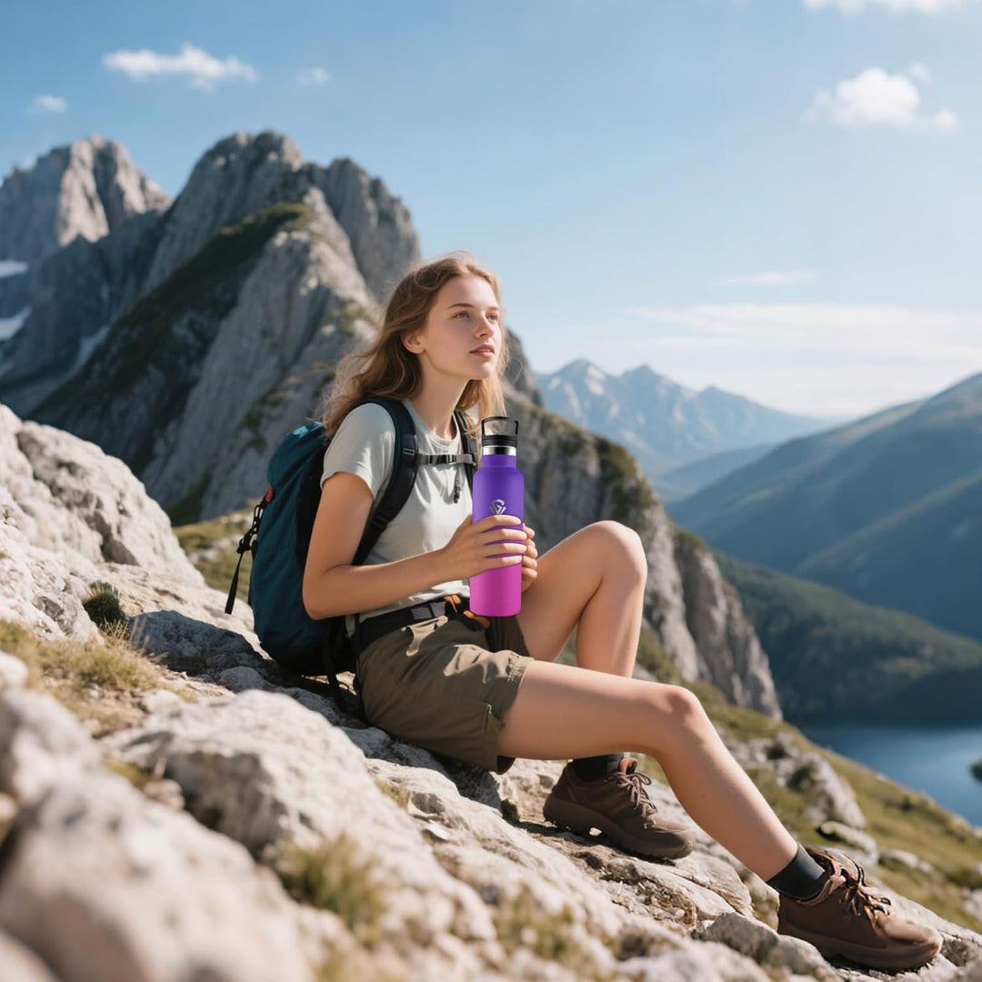 Trinkflasche, 750 ML BPA-Frei, Thermosflasche, Auslaufsichere Isolierflasche Doppelwandig, Wasserfla