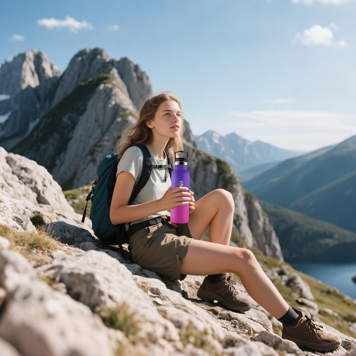 Trinkflasche, 750 ML BPA-Frei, Thermosflasche, Auslaufsichere Isolierflasche Doppelwandig, Wasserfla