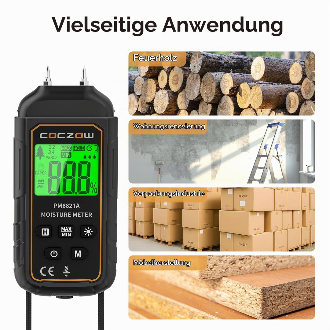 Feuchtigkeitsmessgerät, Feuchtigkeitsmesser Mit Batterie und LCD-Display, geeignet für die schnelle