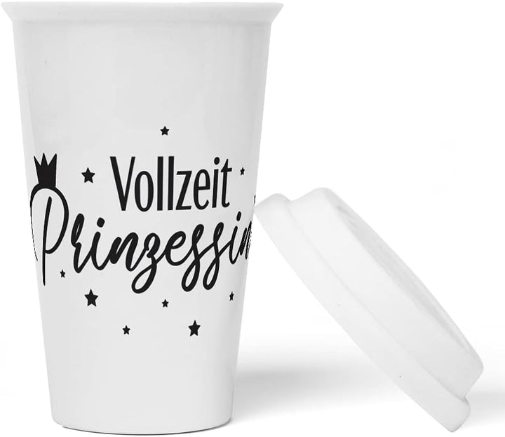 JUNIWORDS To-Go Becher mit Deckel, Vollzeit Prinzessin