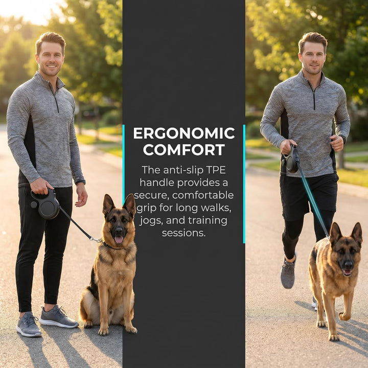 Colexy Hundeleine 5m, Kausichere Rollleine für Mittel Grosse Hunde bis 50kg, 360° Verhedderungsfrei,