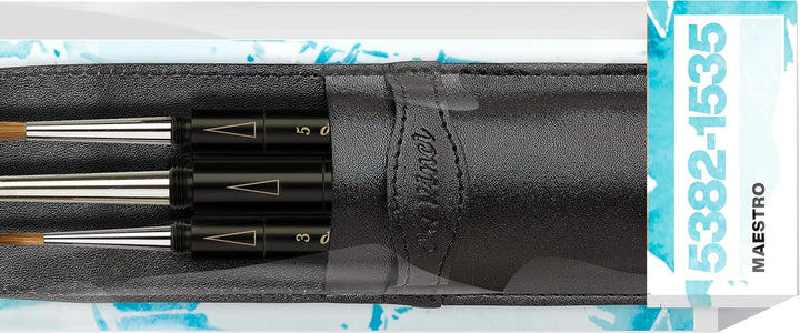 da Vinci Maestro Kolinsky Reisepinsel-Set, Tierhaare, schwarz, 3,5,7 Kolinsky Travel Set 3, Kolinsky