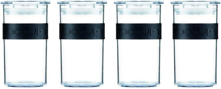 Bodum PRESSO Vorratsgläser, Kunststoff, Black, 0.25 l Schwarz 0.25 l, Schwarz 0.25 l
