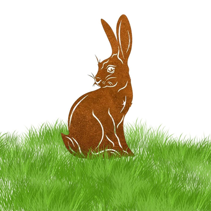 Gartenstecker Osterhase, Osterhase Gartendeko Rost, Gartendeko Stecker Oster-hase, Ostern Deko für G