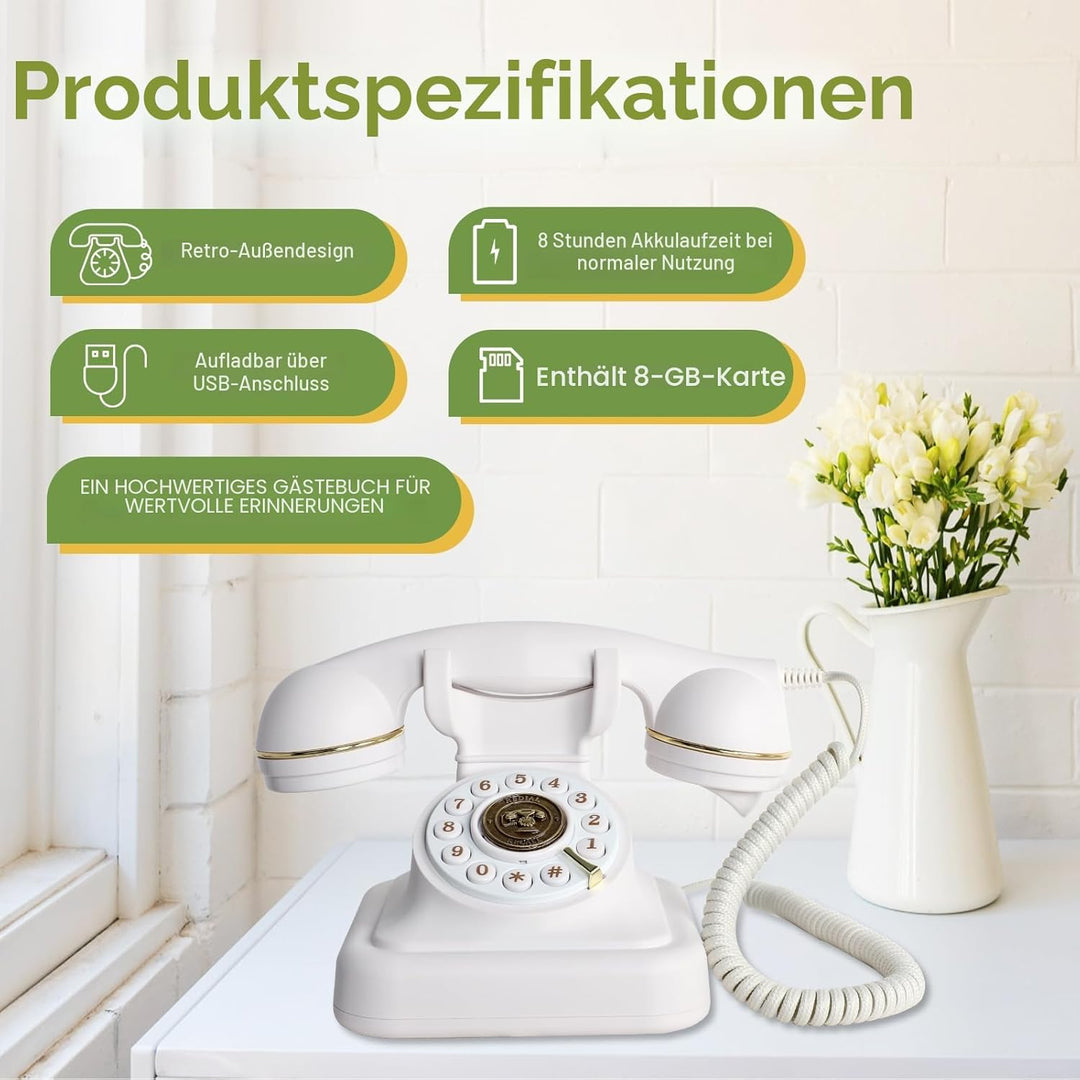 Audio-Gästebuch, Hochzeitstelefon, Gästebuch, Retro-Telefon, Audio-Gästebuch – eine persönliche und