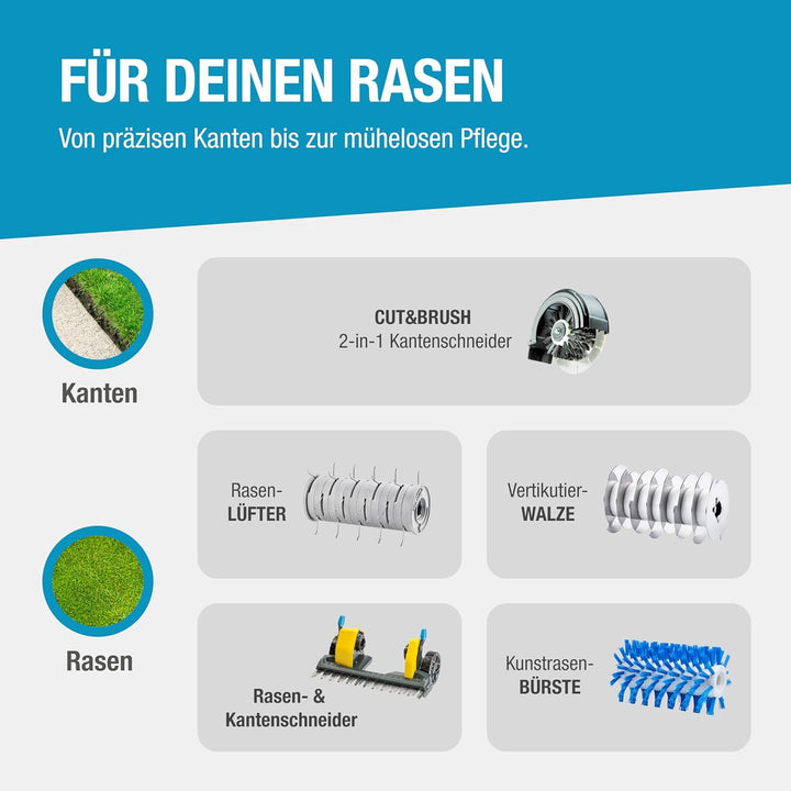 GLORIA MultiBrush li-on - Multifunktionale Akku-Bürste/Unkrautentferner | Nutzbar als Stein-, Holz-,
