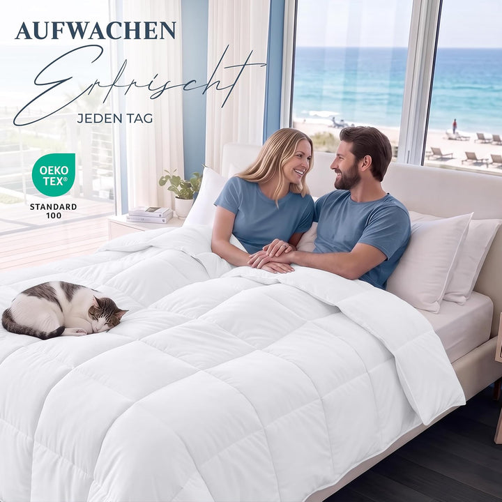 Utopia Bedding Bettdecke 240 x 260 cm, leichte Bettdecke mit Polyesterfüllung für 4 Jahreszeiten, Mi