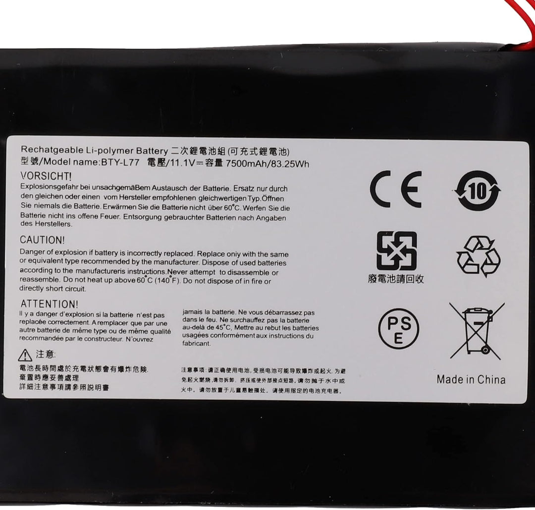 swark Laptop Akku BTY-L77 kompatibel mit MSI GT72 2QD GT72S 6QF GT80 2QE Series MS-1781 MS-1783 2PE-