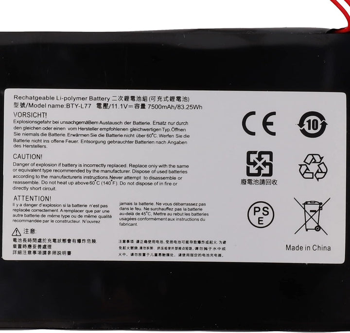 swark Laptop Akku BTY-L77 kompatibel mit MSI GT72 2QD GT72S 6QF GT80 2QE Series MS-1781 MS-1783 2PE-
