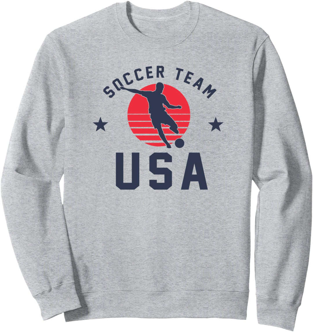 Trendy Soccer Team USA Collegiate Text Sweatshirt