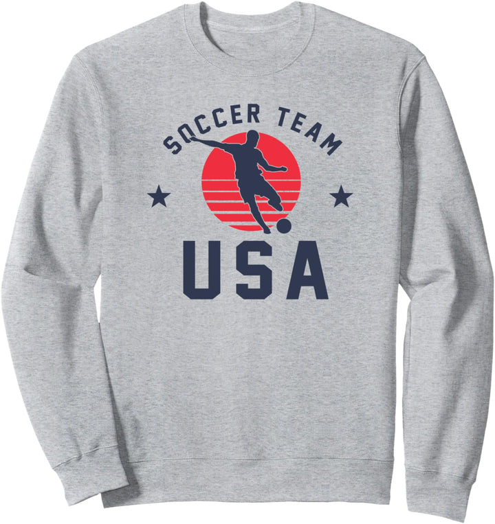 Trendy Soccer Team USA Collegiate Text Sweatshirt