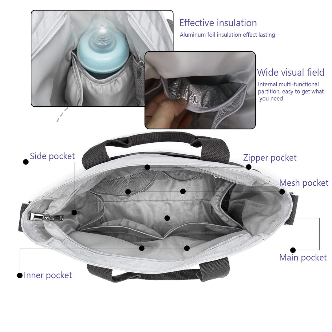 ROYALFAIR Baby Wickeltasche Klein für Unterwegs Reise Wickeltasche Bote Messenger mit Isoliertasche
