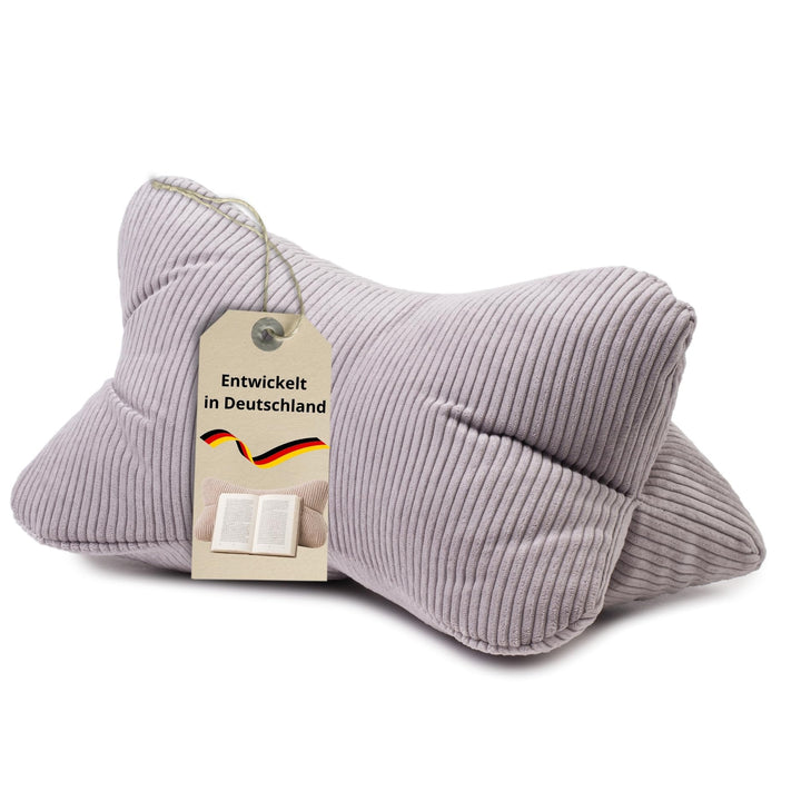 liebling Cord Lesekissen für Bett und Sofa, Bücherkissen, Lesehilfe, 40x25 cm, Leseknochen, Serie Ve