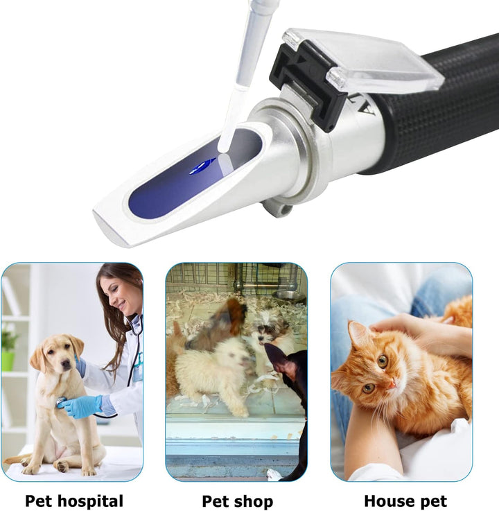 Hund Katze Refraktometer Haustierurin Spezifisches Gewicht Refraktometer Serum Plasma Protein 2~14g/