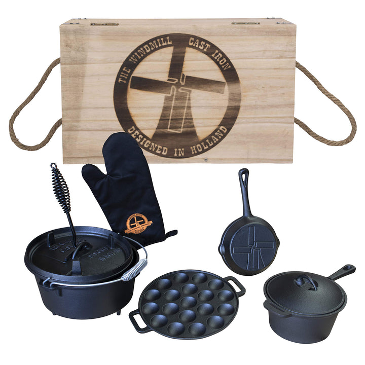 The Windmill Dutch Oven 4,5Qt Starter Set in Transportkiste