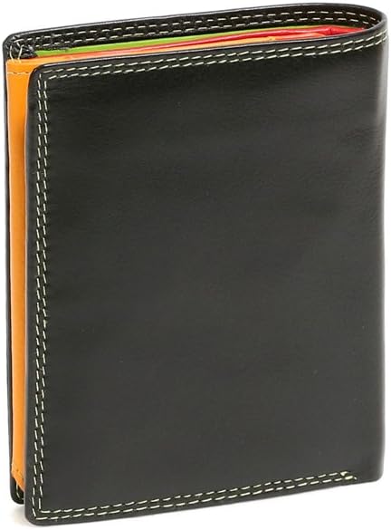 LEAS Damen und Herren Klassische mehrfarbige Kombibörse RFID- Schutz im Hochformat Echt-Leder, bunt