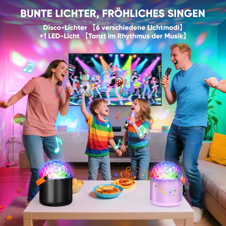 Dislocati Karaoke Maschine mit 2 Karaoke Mikrofon für Kinder und Erwachsene, Oster Geschenk Spielzeu