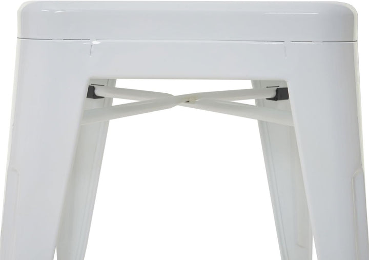 4X Hocker HWC-A73, Metallhocker Sitzhocker, Metall Industriedesign stapelbar - weiss, Weiss