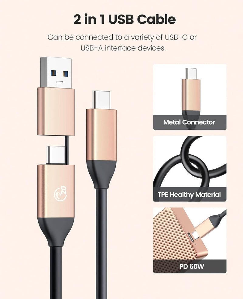 ORICO 20Gbps USB C to M.2 NVMe SSD Aluminium M2 Gehäuse, USB 3.2 Gen2x2 NVMe PCIe M-Key Aluminium M2