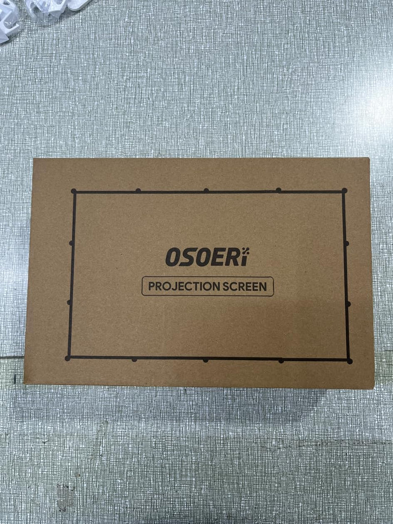 Osoeri Beamer Leinwand 120 Zoll Projektionsleinwand, 16: 9 HD Faltbarer Projektionsschirm Anti-Falte