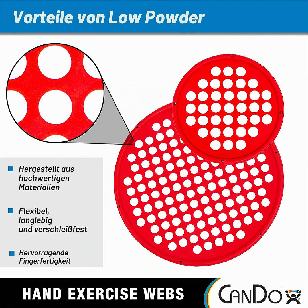 CanDo Power-Web Handtrainer, Handtrainer Web, Durchmesser 17 cm, rot (leicht) red / light 17 cm, red