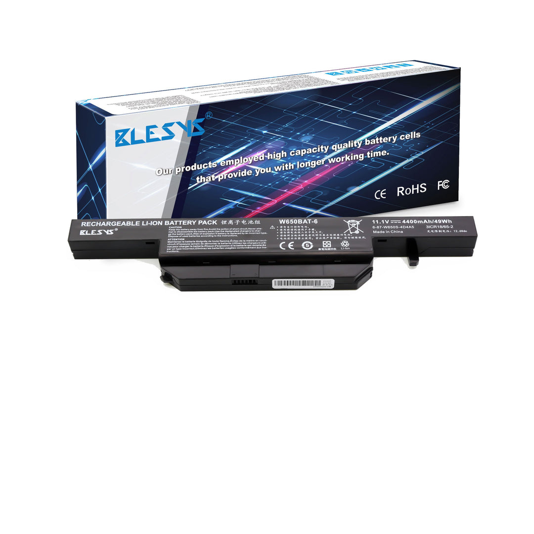 BLESYS Akku Clevo W650BAT-6 6-87-W650-4E42 6-87-W650S-4D4A3 Kompatibel mit Laptop Akku Clevo W650 W6