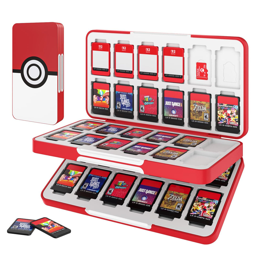 MoKo Spiel Aufbewahrungsbox Kompatibel mit Nintendo Switch 2/Switch OLED 2021/Lite, Game Case mit 48