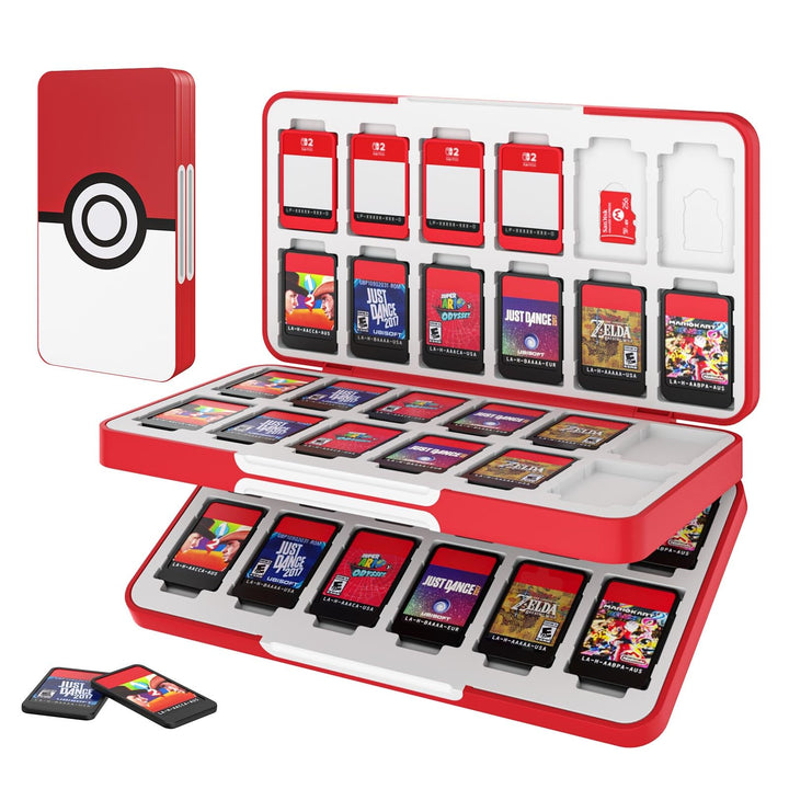 MoKo Spiel Aufbewahrungsbox Kompatibel mit Nintendo Switch 2/Switch OLED 2021/Lite, Game Case mit 48