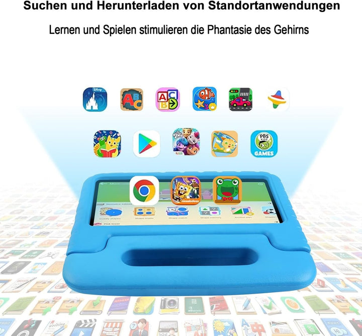 AOCWEI Tablet Android 13 7-Zoll für, 7GB RAM 64GB ROM/TF 512GB, Elterliche Kontrolle, Bildung + Spie