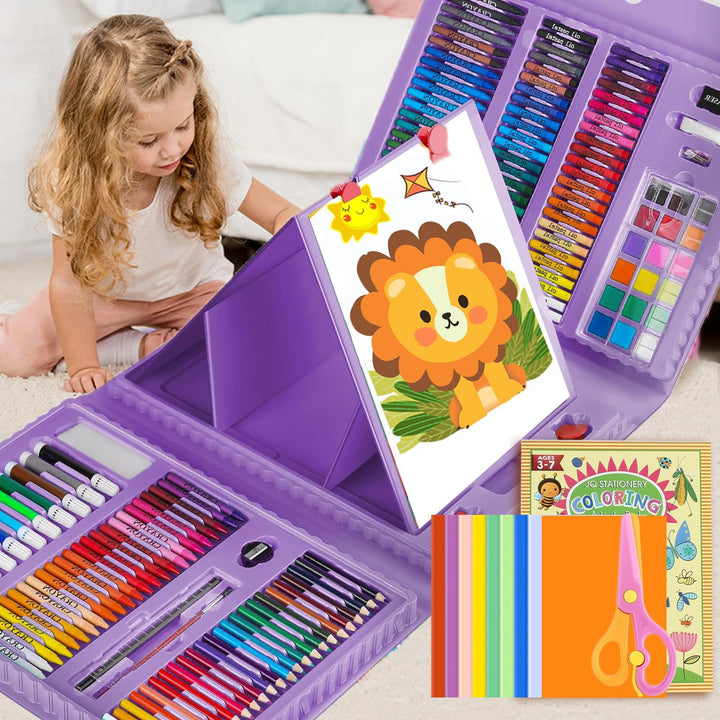 PENCCOR Premium Malset Deluxe – 208-teilig – Malkoffer für Kinder Anfänger Tolles-Buntstifte Set, Wa